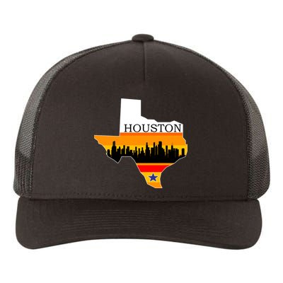 Retro Houston Texas Baseball Throwback Yupoong Adult 5-Panel Trucker Hat