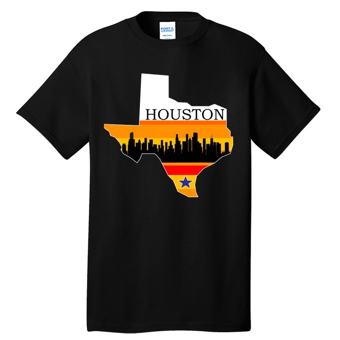 Retro Houston Texas Baseball Throwback Tall T-Shirt