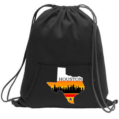 Retro Houston Texas Baseball Throwback Sweatshirt Cinch Pack Bag