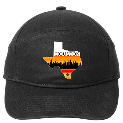 Retro Houston Texas Baseball Throwback 7-Panel Snapback Hat