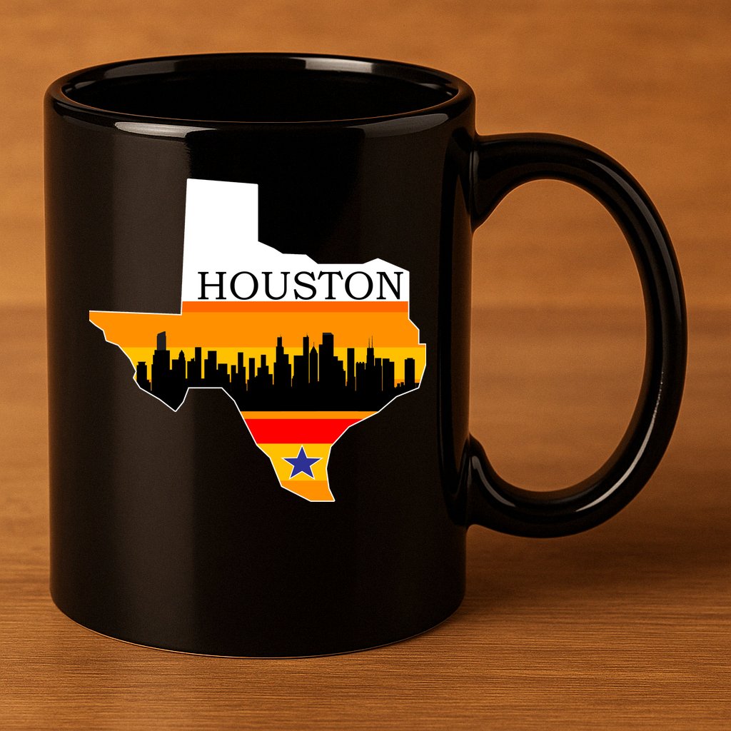 Retro Houston Texas Baseball Throwback 11oz C Handle Ceramic Mug