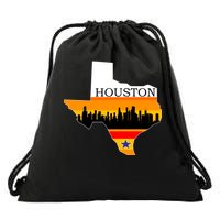 Retro Houston Texas Baseball Throwback Drawstring Bag