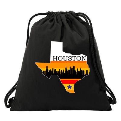 Retro Houston Texas Baseball Throwback Drawstring Bag