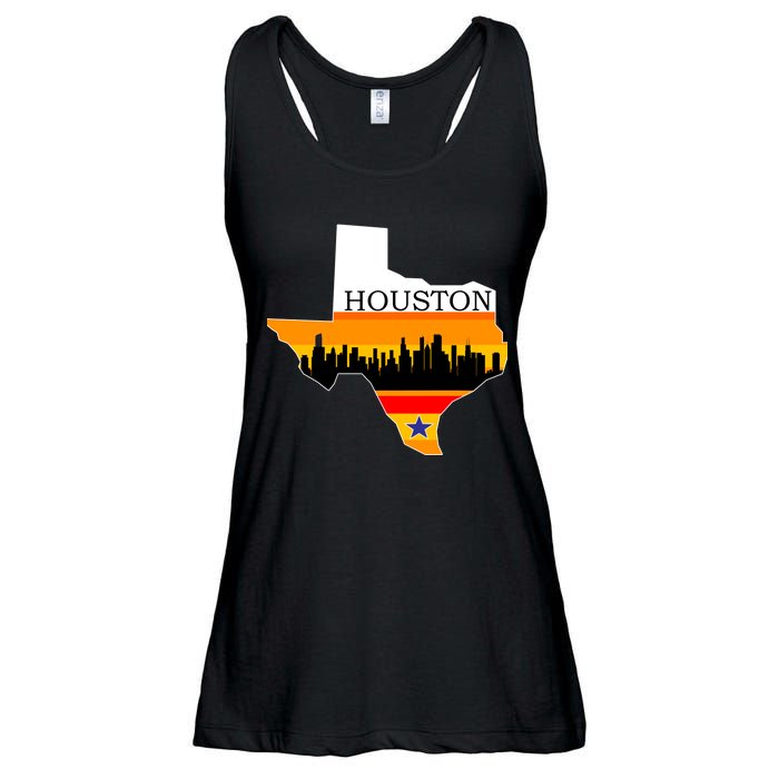 Retro Houston Texas Baseball Throwback Ladies Essential Flowy Tank