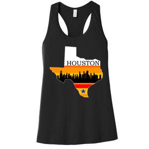 Retro Houston Texas Baseball Throwback Women's Racerback Tank