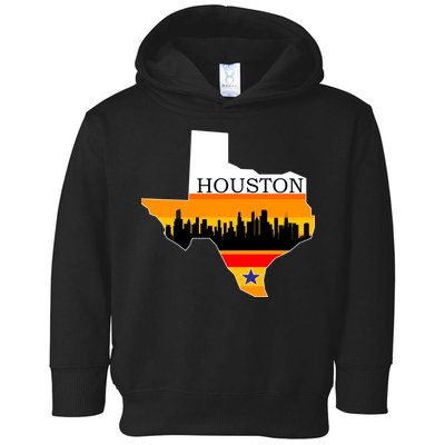 Retro Houston Texas Baseball Throwback Toddler Hoodie