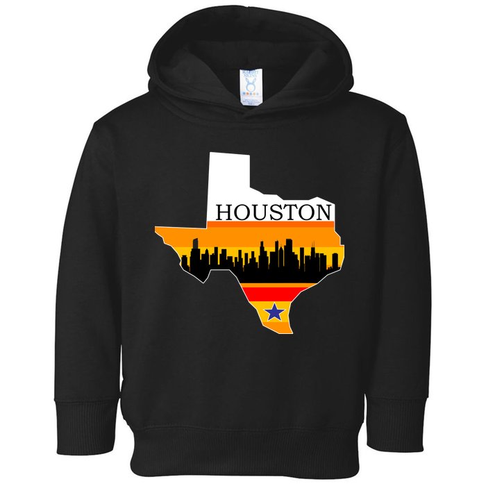 Retro Houston Texas Baseball Throwback Toddler Hoodie