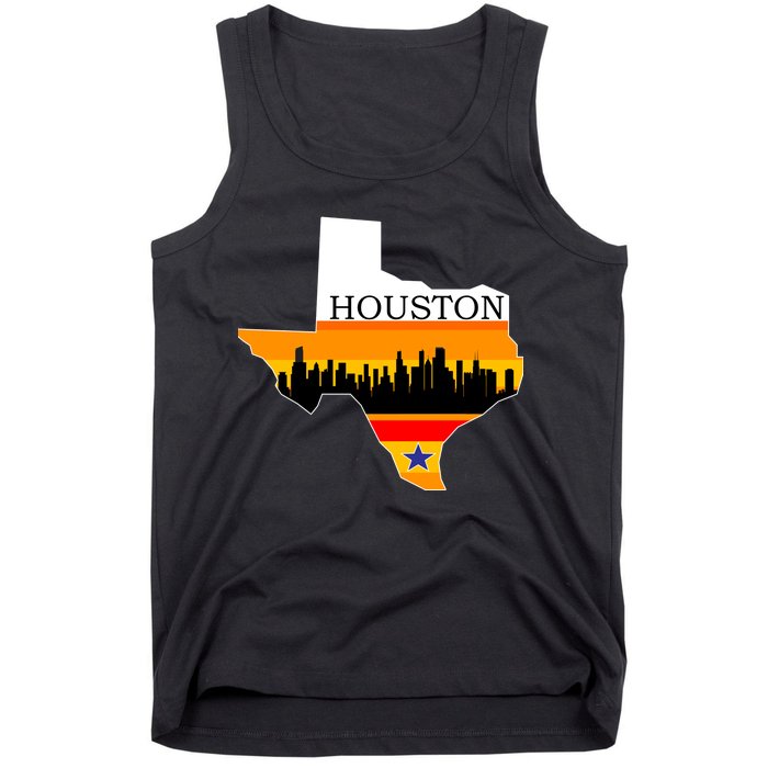 Retro Houston Texas Baseball Throwback Tank Top