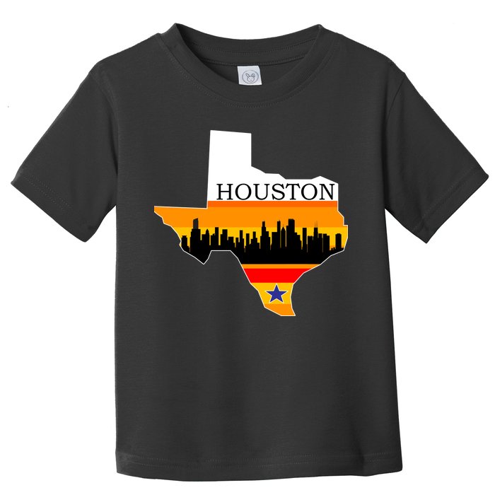 Retro Houston Texas Baseball Throwback Toddler T-Shirt