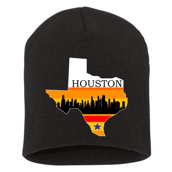 Retro Houston Texas Baseball Throwback Short Acrylic Beanie