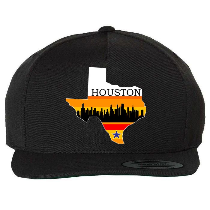 Retro Houston Texas Baseball Throwback Wool Snapback Cap