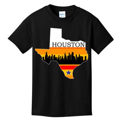 Retro Houston Texas Baseball Throwback Kids T-Shirt