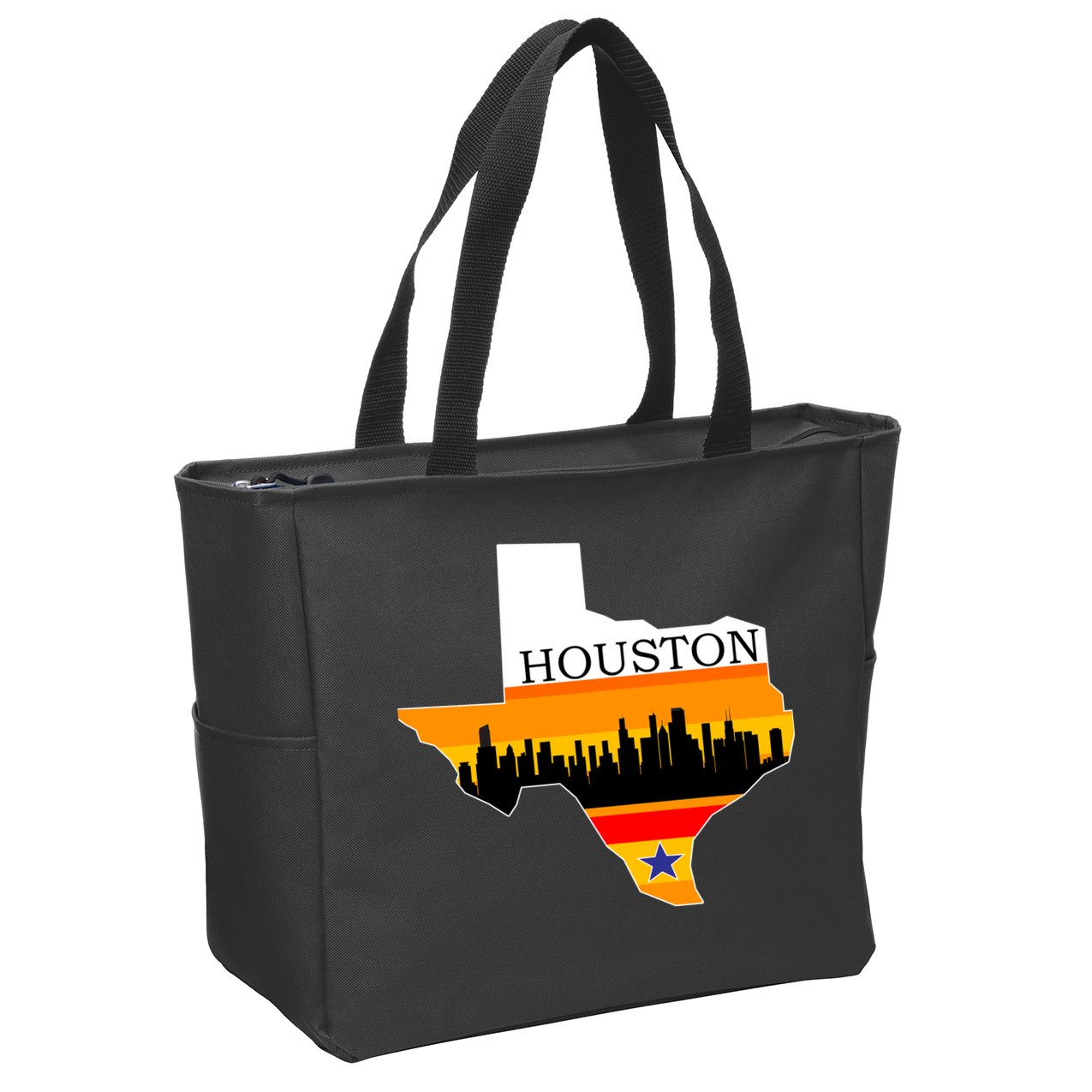 Retro Houston Texas Baseball Throwback Zip Tote Bag
