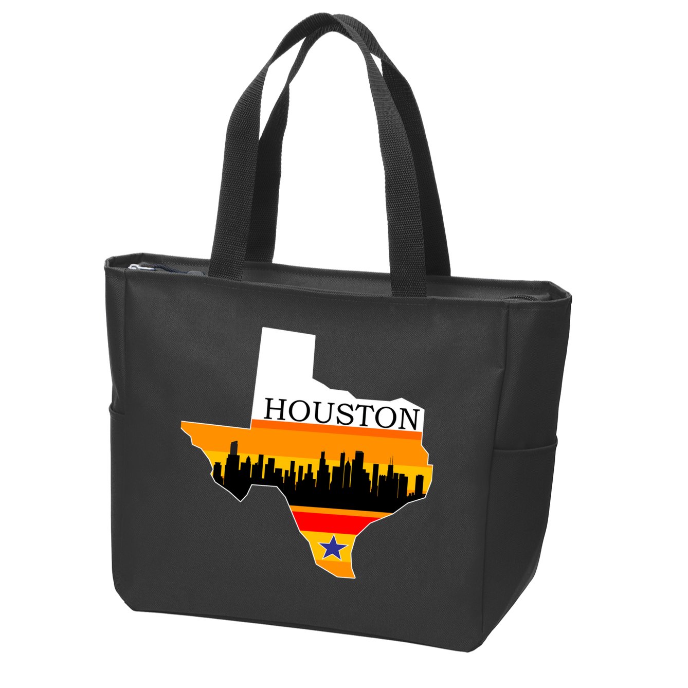 Retro Houston Texas Baseball Throwback Zip Tote Bag