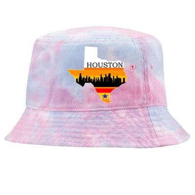 Retro Houston Texas Baseball Throwback Tie-Dyed Bucket Hat