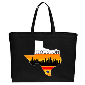 Retro Houston Texas Baseball Throwback Cotton Canvas Jumbo Tote