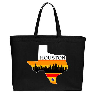 Retro Houston Texas Baseball Throwback Cotton Canvas Jumbo Tote