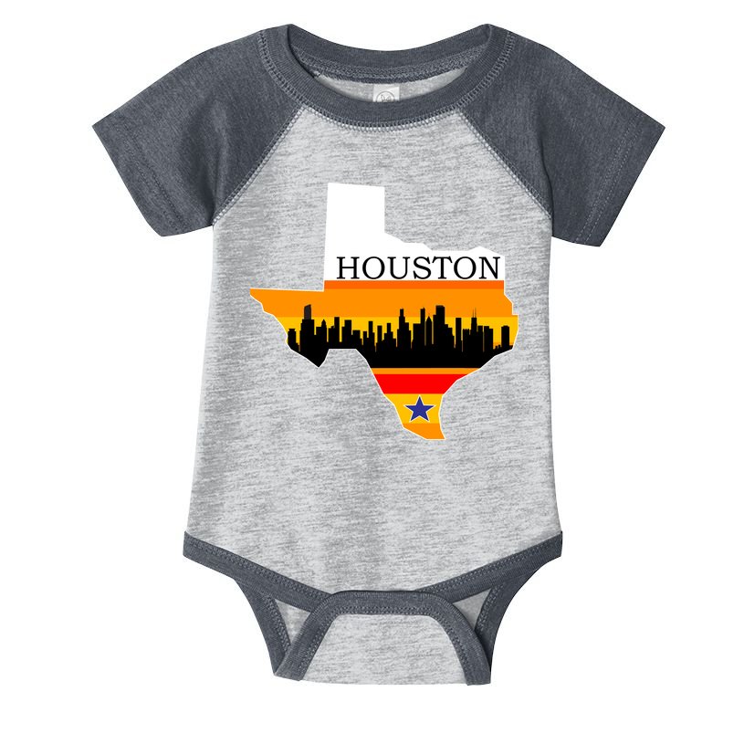 Retro Houston Texas Baseball Throwback Infant Baby Jersey Bodysuit