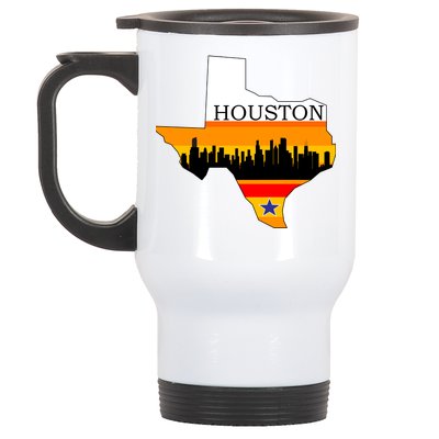 Retro Houston Texas Baseball Throwback Stainless Steel Travel Mug