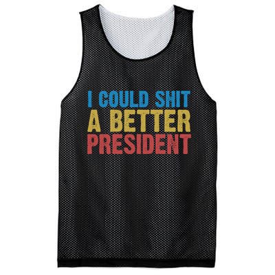 Retro I Could Shit A Better President Funny Meme Mesh Reversible Basketball Jersey Tank