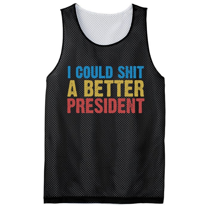 Retro I Could Shit A Better President Funny Meme Mesh Reversible Basketball Jersey Tank