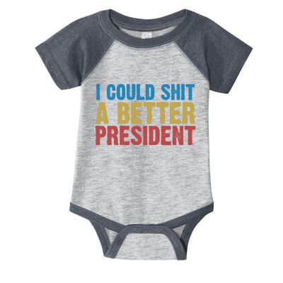 Retro I Could Shit A Better President Funny Meme Infant Baby Jersey Bodysuit