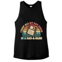 Retro I Keep All My Dad Jokes In A Dad A Base Ladies PosiCharge Tri-Blend Wicking Tank