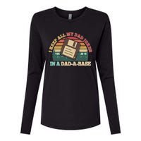 Retro I Keep All My Dad Jokes In A Dad A Base Womens Cotton Relaxed Long Sleeve T-Shirt