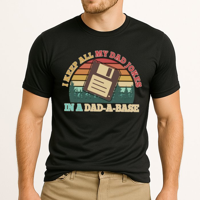 Retro I Keep All My Dad Jokes In A Dad A Base Performance Shirt
