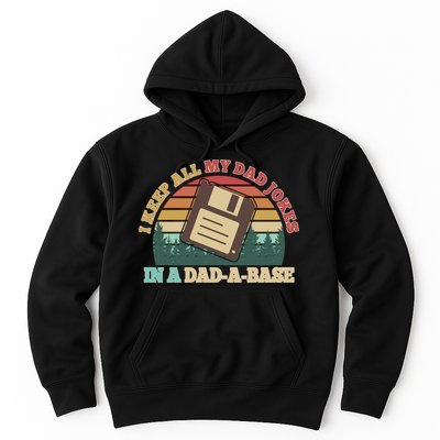 Retro I Keep All My Dad Jokes In A Dad A Base Hoodie