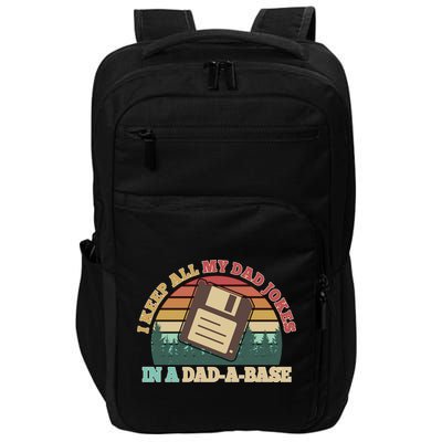 Retro I Keep All My Dad Jokes In A Dad A Base Impact Tech Backpack