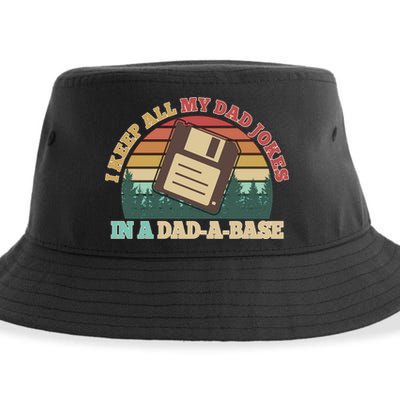 Retro I Keep All My Dad Jokes In A Dad A Base Sustainable Bucket Hat