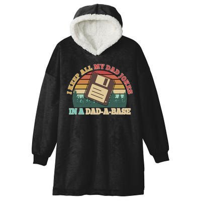 Retro I Keep All My Dad Jokes In A Dad A Base Hooded Wearable Blanket