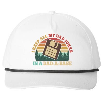 Retro I Keep All My Dad Jokes In A Dad A Base Snapback Five-Panel Rope Hat