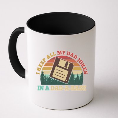 Retro I Keep All My Dad Jokes In A Dad A Base Coffee Mug