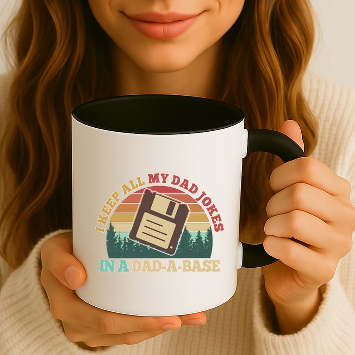 Retro I Keep All My Dad Jokes In A Dad A Base Mug