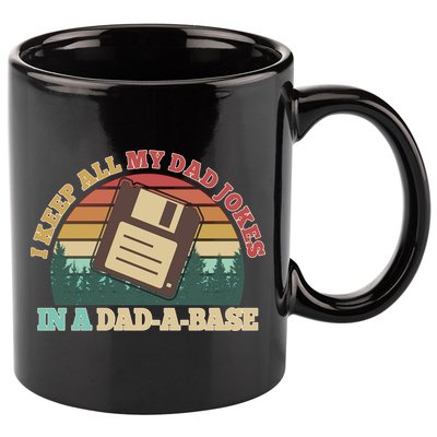 Retro I Keep All My Dad Jokes In A Dad A Base 11oz C Handle Ceramic Mug