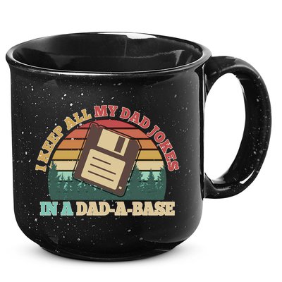 Retro I Keep All My Dad Jokes In A Dad A Base 15oz Campfire Ceramic Mug