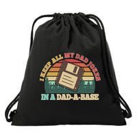Retro I Keep All My Dad Jokes In A Dad A Base Drawstring Bag