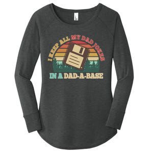 Retro I Keep All My Dad Jokes In A Dad A Base Women's Perfect Tri Tunic Long Sleeve Shirt