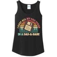 Retro I Keep All My Dad Jokes In A Dad A Base Ladies Essential Tank