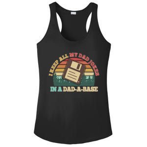 Retro I Keep All My Dad Jokes In A Dad A Base Ladies PosiCharge Competitor Racerback Tank