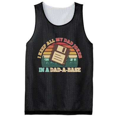 Retro I Keep All My Dad Jokes In A Dad A Base Mesh Reversible Basketball Jersey Tank