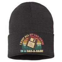 Retro I Keep All My Dad Jokes In A Dad A Base Sustainable Knit Beanie