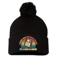 Retro I Keep All My Dad Jokes In A Dad A Base Pom Pom 12in Knit Beanie