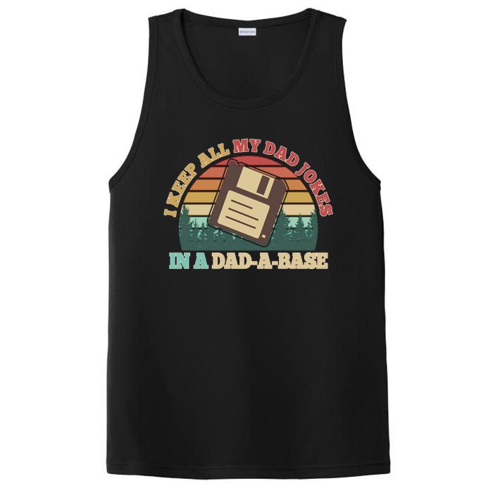 Retro I Keep All My Dad Jokes In A Dad A Base PosiCharge Competitor Tank