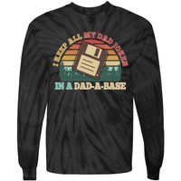 Retro I Keep All My Dad Jokes In A Dad A Base Tie-Dye Long Sleeve Shirt