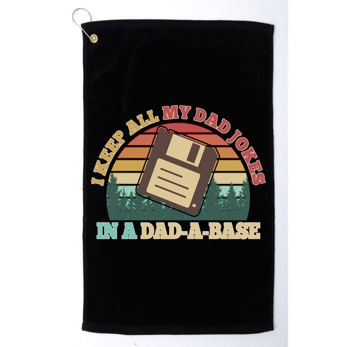 Retro I Keep All My Dad Jokes In A Dad A Base Golf Towel
