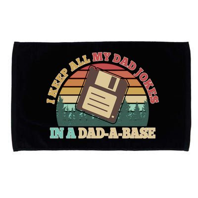 Retro I Keep All My Dad Jokes In A Dad A Base Microfiber Hand Towel