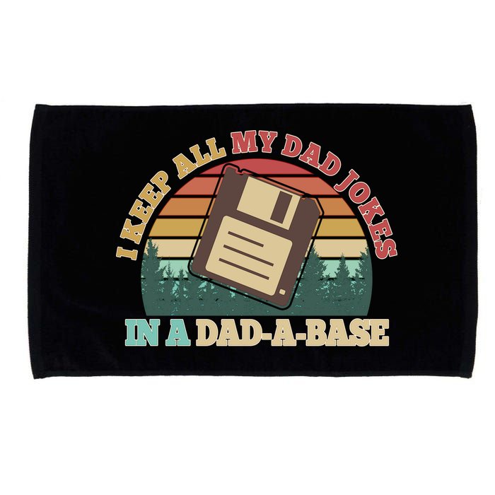 Retro I Keep All My Dad Jokes In A Dad A Base Microfiber Hand Towel